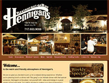 Tablet Screenshot of hennigansrestaurantandbar.com